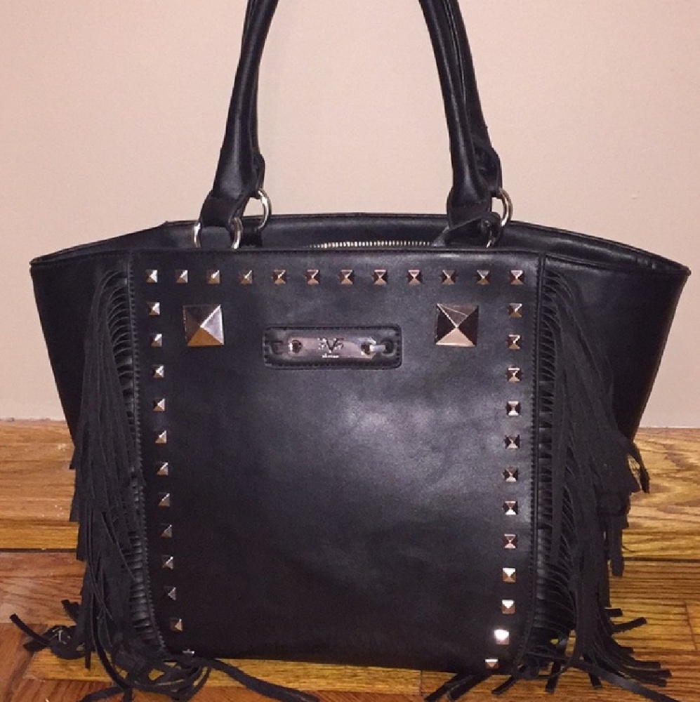 NWOT VINTAGE Black VERSACE 19.69 Fringe Bag